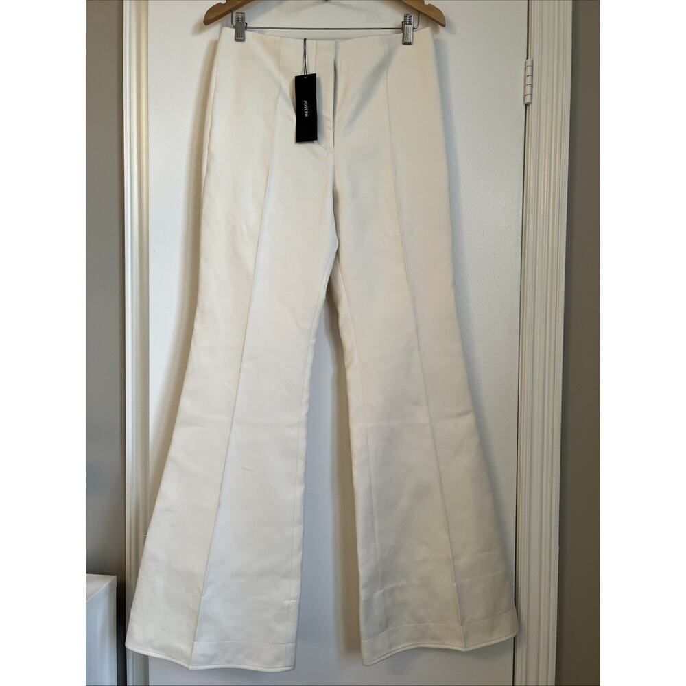 Joseph 40 Trouser Pants Cream Flare Leg Flat Front NWT